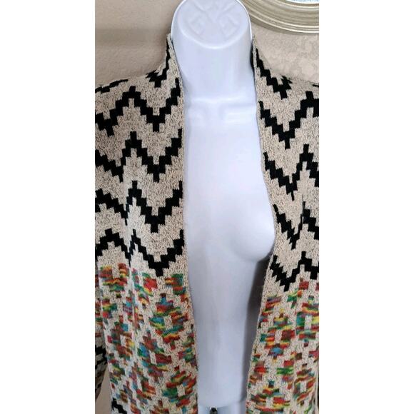 Dreamer's Womens S/M Southwestern Tribal Duster Cardigan Sweater Colorful - Picture 4 of 7